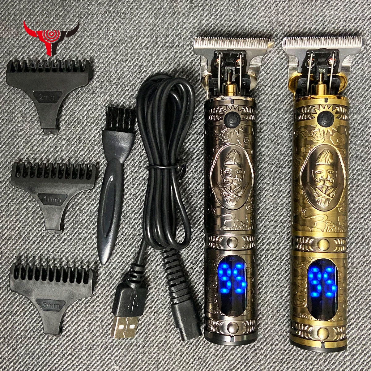 

T9 LCD Professional Digital Hair Trimmer Rechargeable Electric Hair Clipper Men's Cordless Haircut Adjustable Ceramic Blade