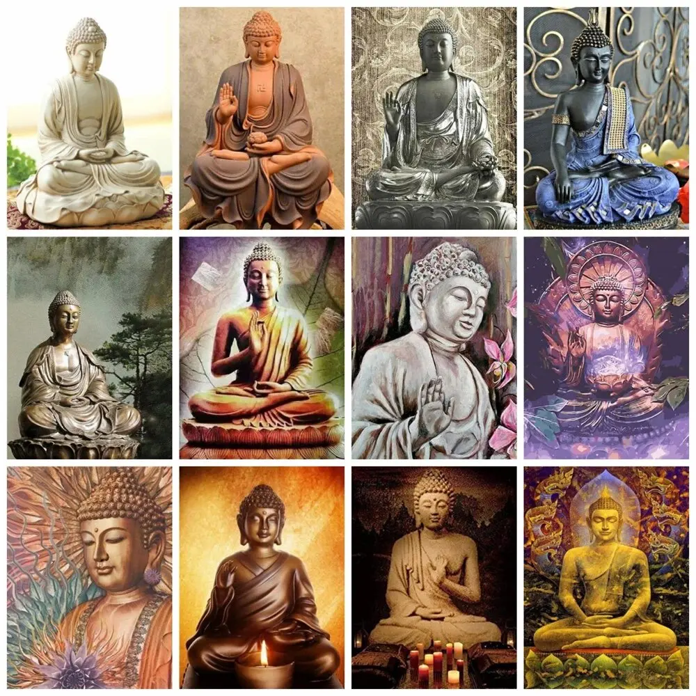 

Алмазная живопись, полный квадратный круглый, Новое поступление, статуя Будды, алмазная вышивка, женский подарок на Хэллоуин