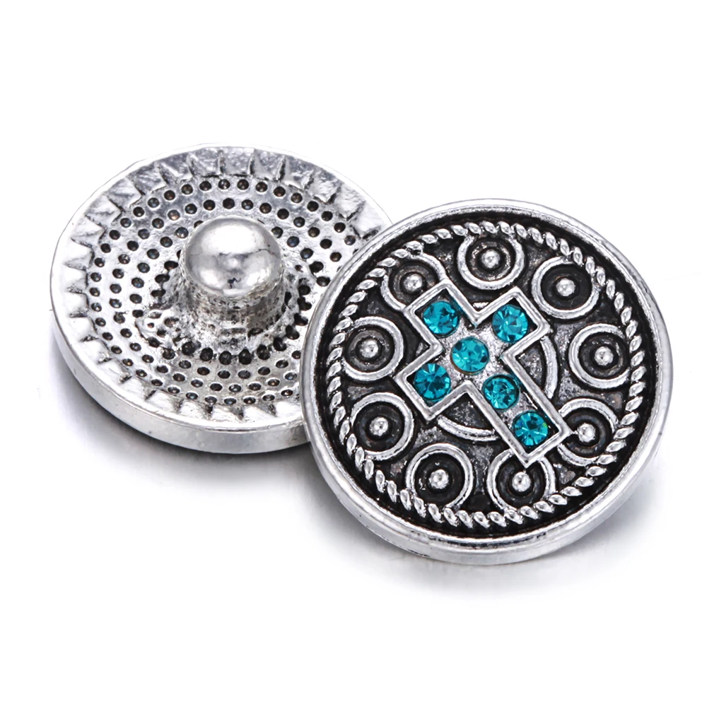 6pcs/lot New 18mm Snap Buttons Jewelry Rhinestone Cross Flowers Fit Necklaces Women DIY | Украшения и аксессуары