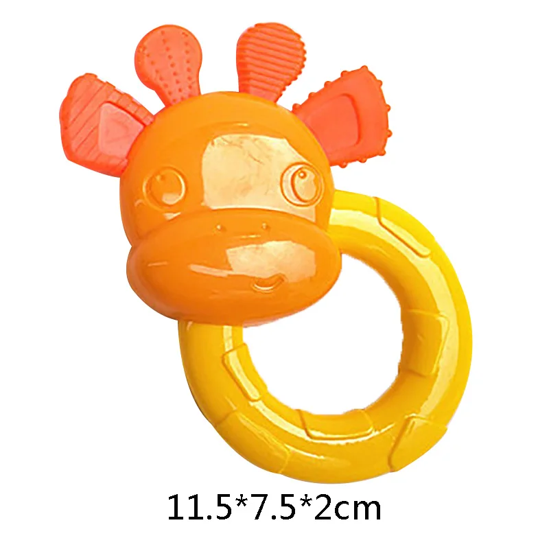 Детские погремушки силиконовые Мультяшные животные грызунки тренировочные