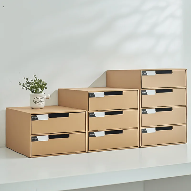Бумажный настольный шкаф для хранения файлов отделочная коробка простая