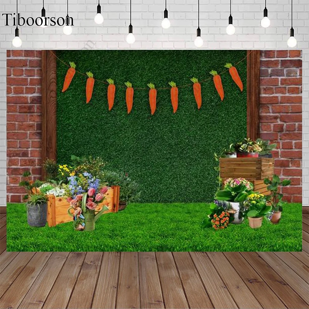 

Easter Photography Rabbits Eggs Wooden Backgrounds Party Backdrop Rainbow Carrots Flowers Grass Sky Fence Daisy Photocall