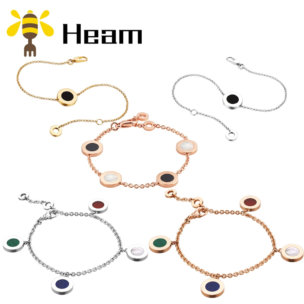 Heam original high quality 925 sterling silver Bulgaria bracelet for women round ceramic shape fashion classic couple jewelry