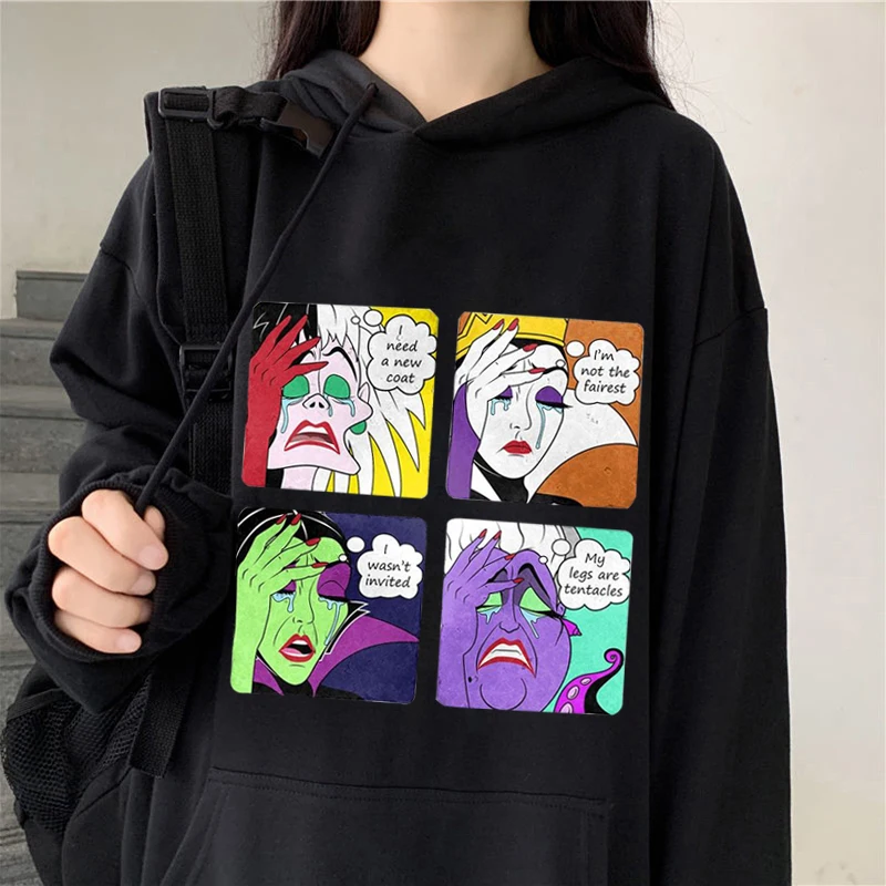 Женская толстовка с капюшоном и длинным рукавом принтом | одежда