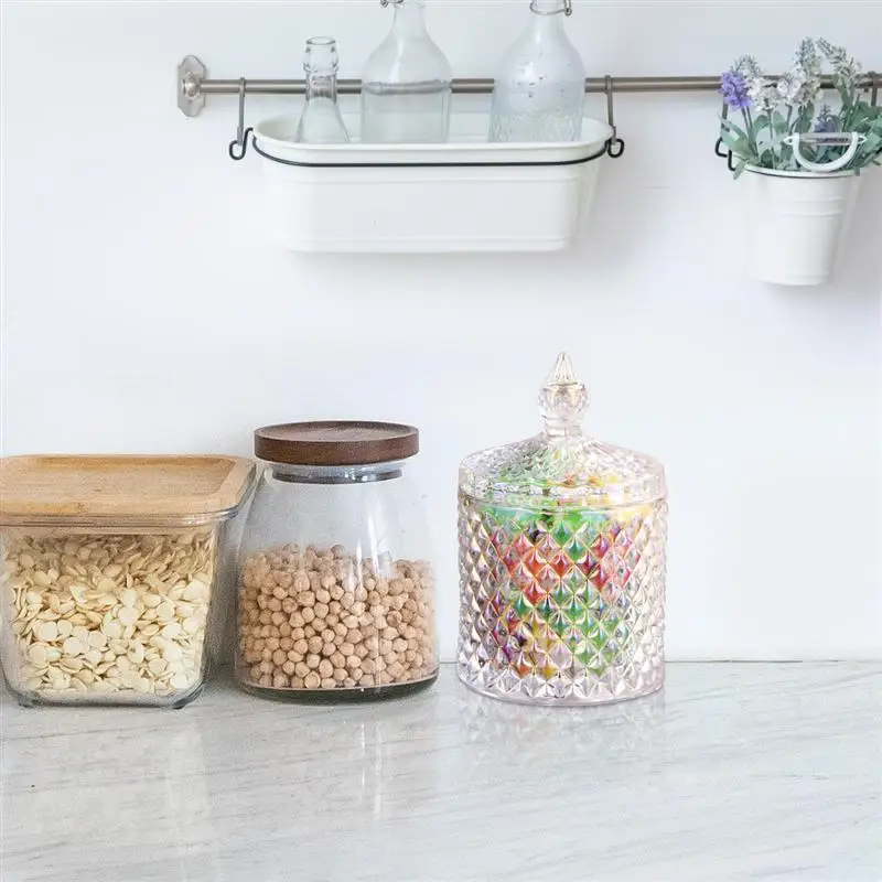 1 шт. стеклянная коробка для конфет волнистый кристалл портативный контейнер