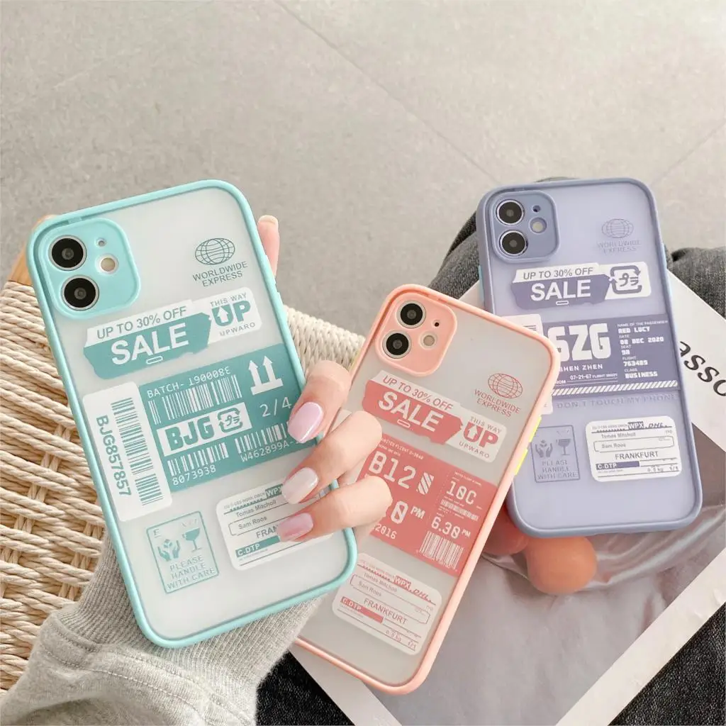 Горячая Распродажа простой штамп QR код этикетки чехол для iphone 12 11 Pro Max X XS MAX XR 7 8