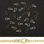 Застежки S-Образные медные для изготовления ювелирных изделий, золотого цвета, 100, соединительные крючки шт.