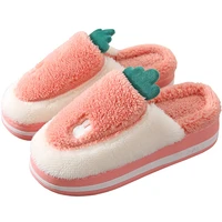 autumn and winter fruit plush warm and comfortable women slippers home indoor thick soled non slip wome cotton slippers