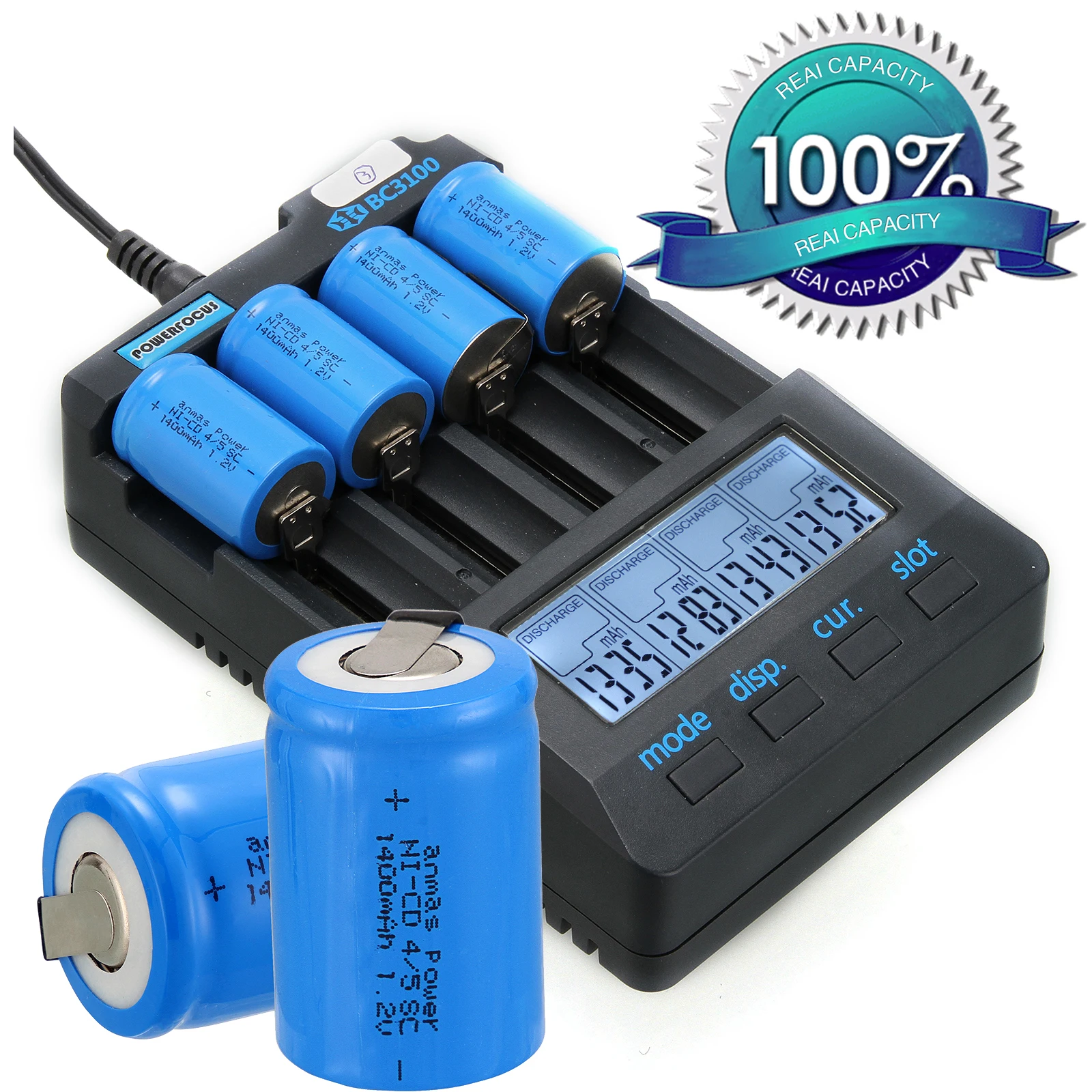 Высокое количество 1400mAh NICD 1 2 V батарея 36g 4/5 Sub C SC перезаряжаемая с Tab