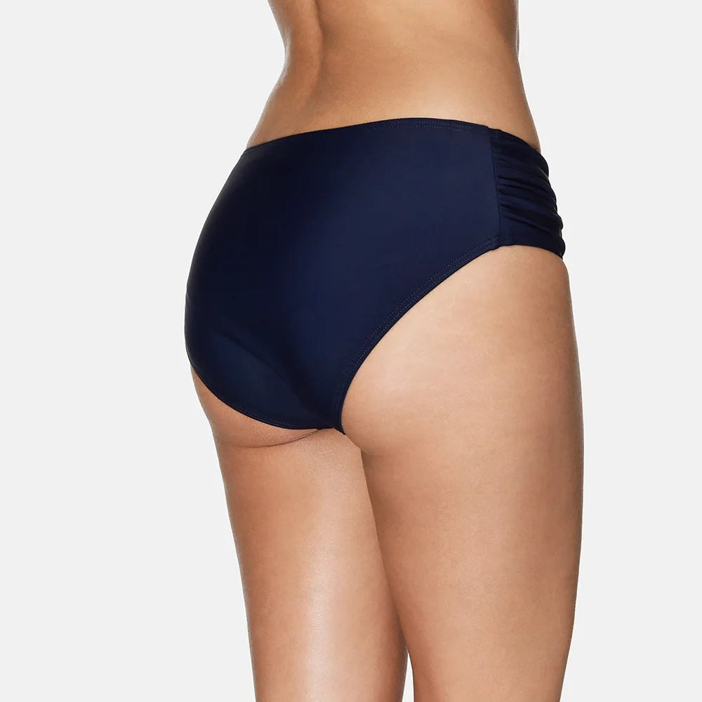 Anfilia Women Swimming Trunks Ladies Ruched Bikini Bottom Ban Solid Color Swimwear Briefs Sexy | Спорт и развлечения
