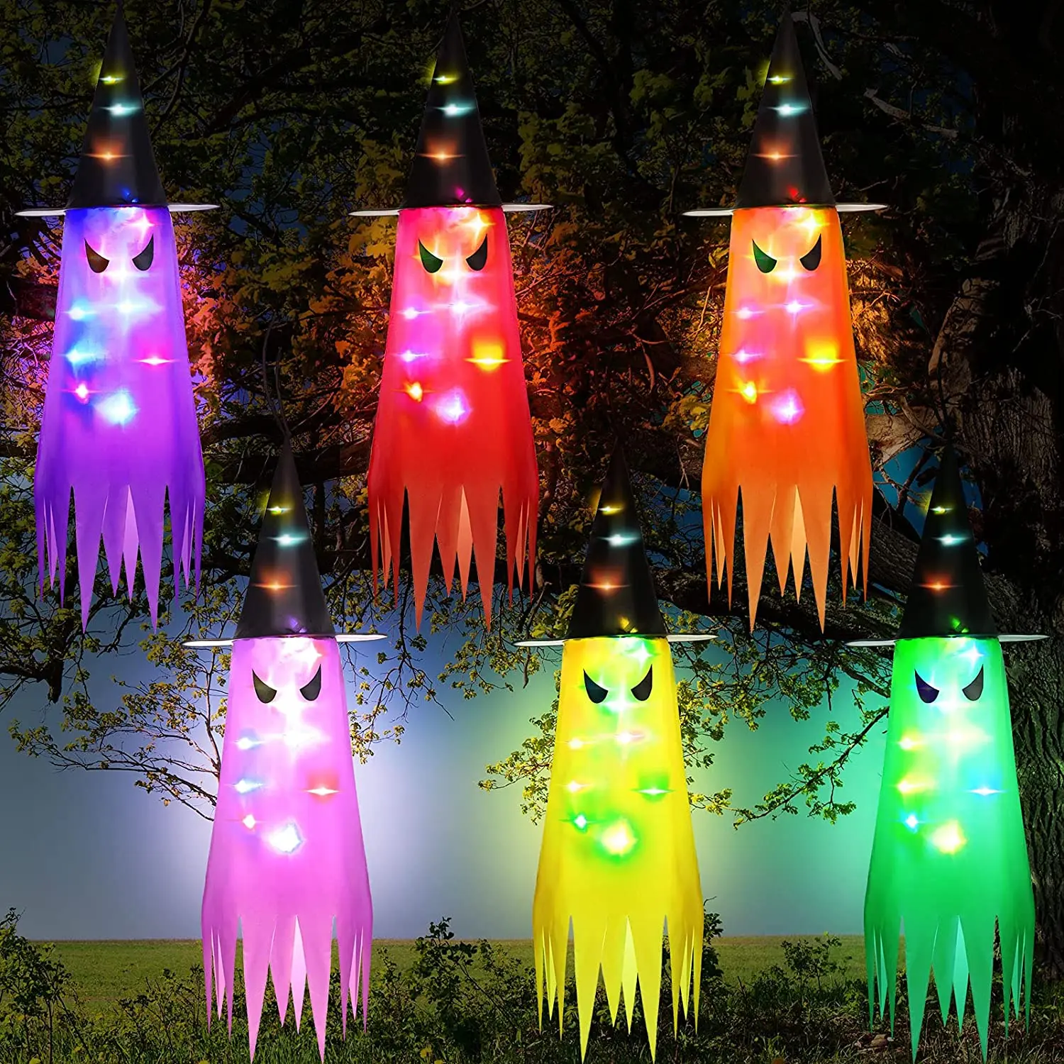 Светящиеся праздничные светодиодные фонари на Хэллоуин 1 шт. шляпа может