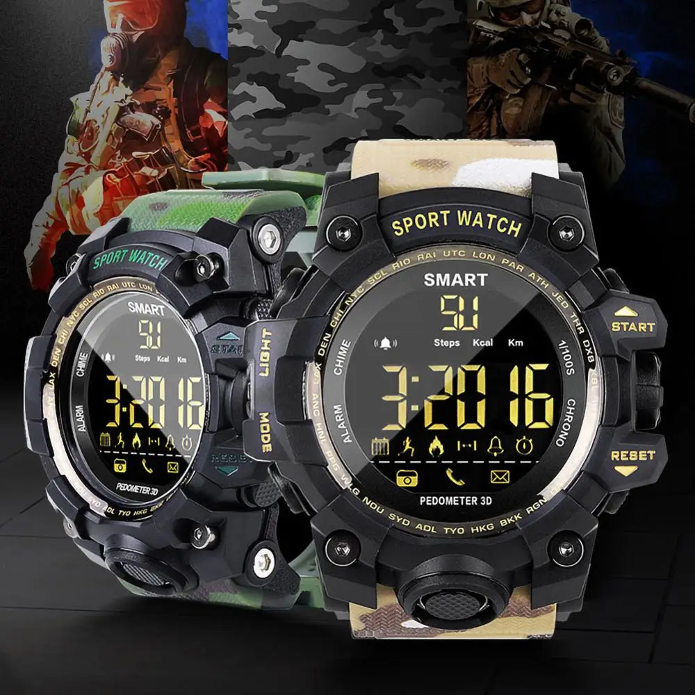 

Спортивные Смарт-часы EX16S с Bluetooth, уличные Смарт-часы с педеметром, дистанционным управлением, фотографией, длительным временем работы в реж...