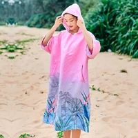 summer quick dry hooded beach towel with pocket men poncho surf changing robe sport bathrobe women strandtuch one piece