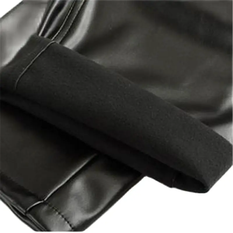 Зимние теплые кожаные брюки искусственная кожа Прямые Cuero Pantalones мужские осенние