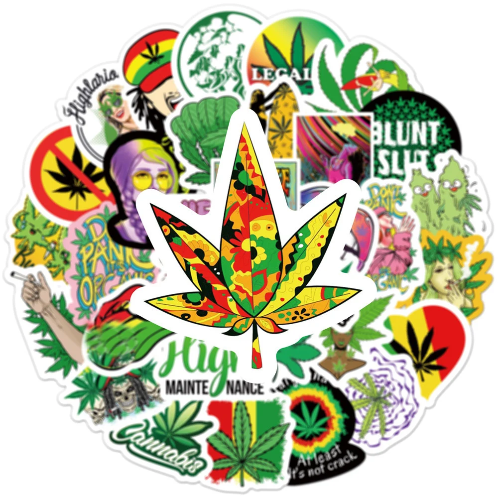 103050pcs funny characters leaves weed smoking graffiti stickers laptop phone car skateboard bike guitar kid toy cool sticker free global shipping