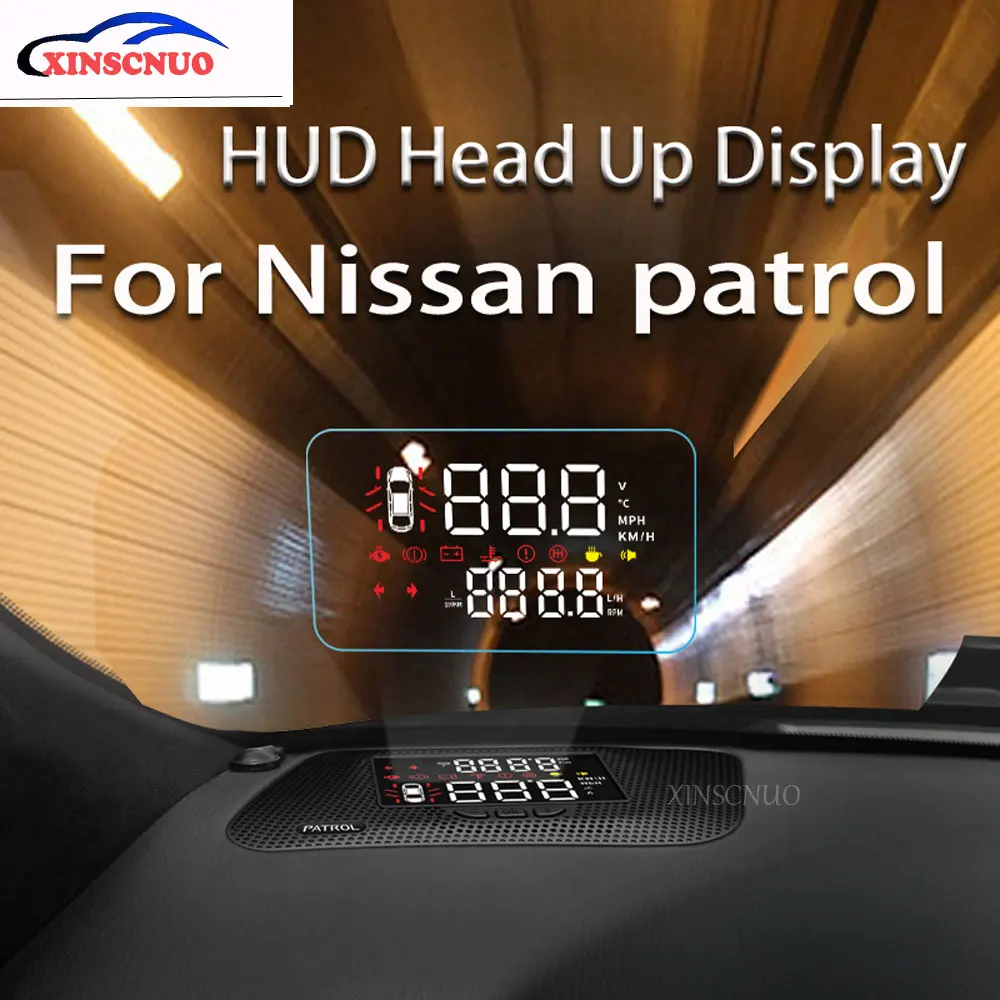 

XINSCNUO OBD Car HUD Head Up Display For Nissan patrol 2010-2016 2017 2018 2019 OBD2 head-up display