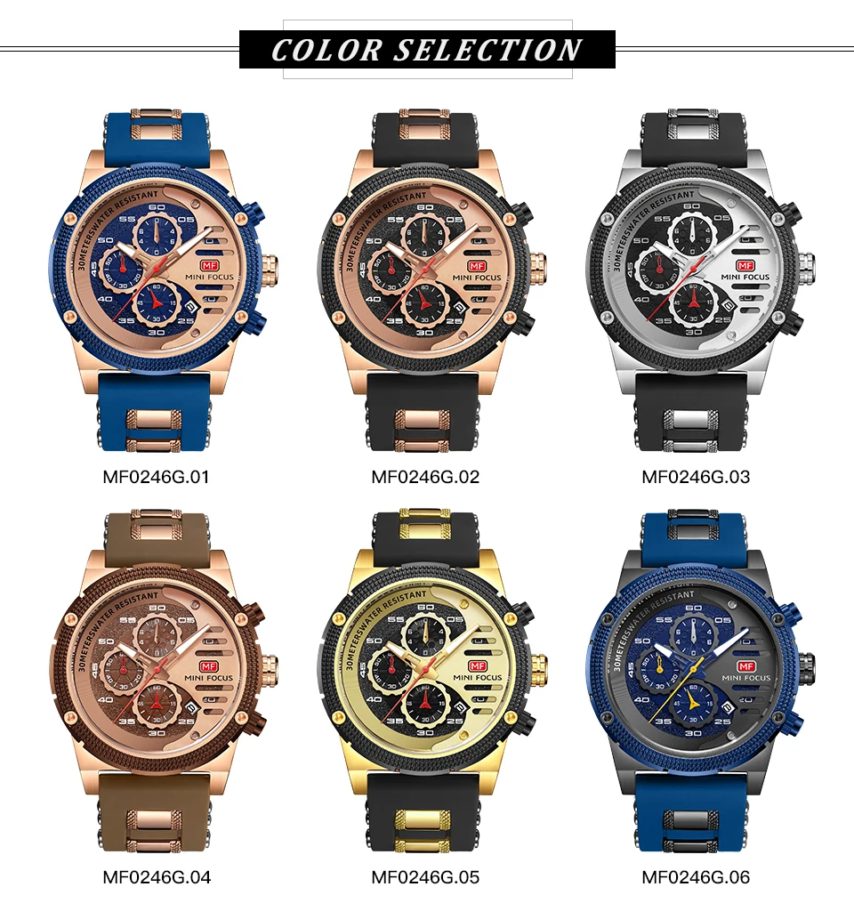 MINI FOCUS quartzhorloge voor heren Waterdicht_voghion.com