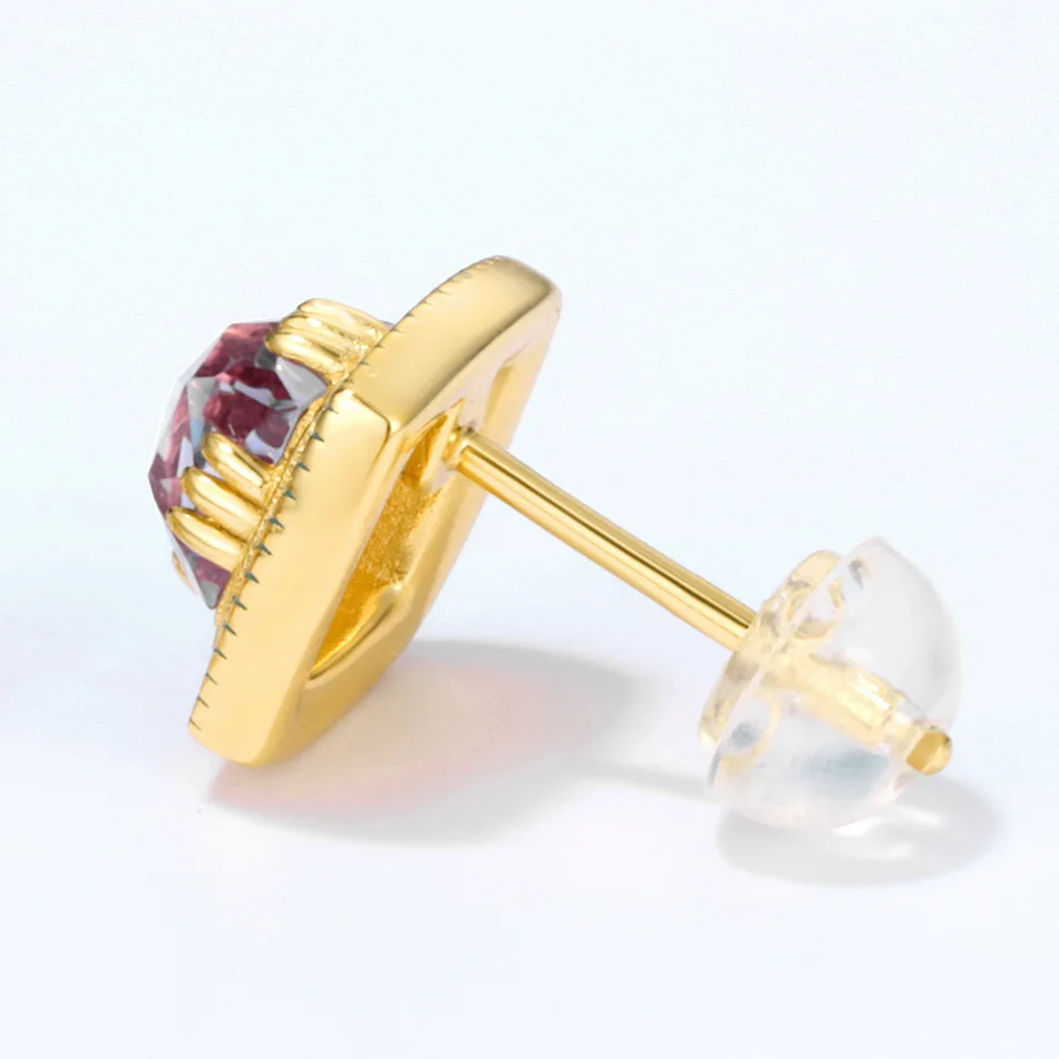 ALLNOEL 925 Sterling Silver Earrings Natural Amethyst Gem Diamond For Women Real Gold Engagement Wedding Fine Jewelry | Украшения и