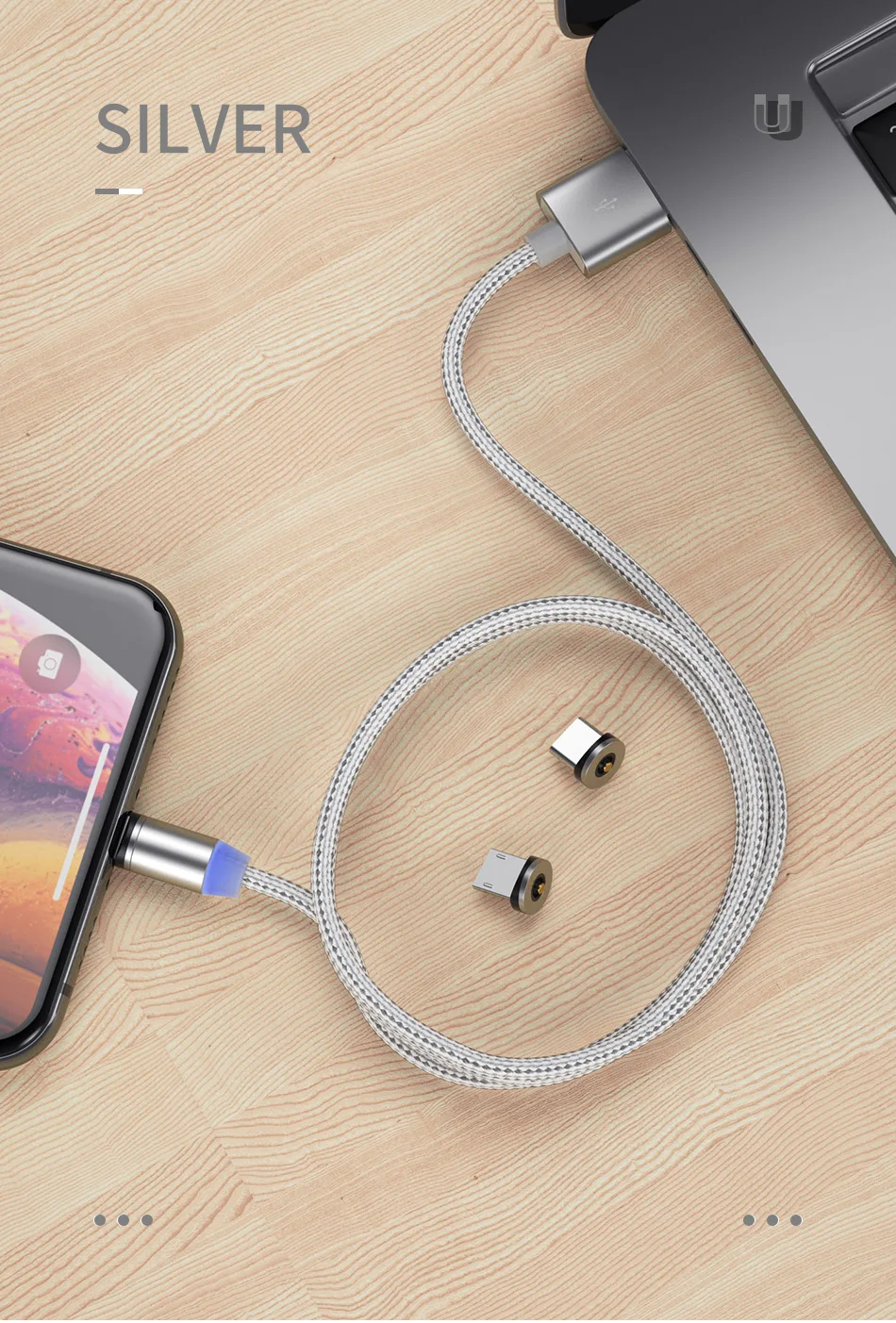 YKZ Магнитный кабель Micro USB кабель для iPhone samsung type C Магнитный зарядный USB кабель Micro USB C Магнитный телефонный кабель освещение