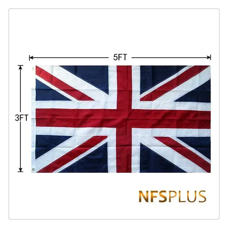 

Outdoor British Flag UK United Kingdom Union Jack 90x150cm Waterproof Nylon Stitched Home Decorative National Flags and Banners