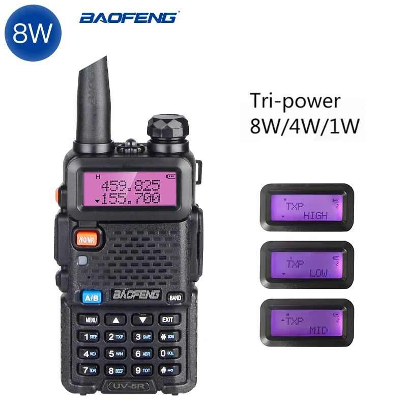 Baofeng двухстороннее радио UV 5R портативная рация 8 Вт радиолюбителей УФ