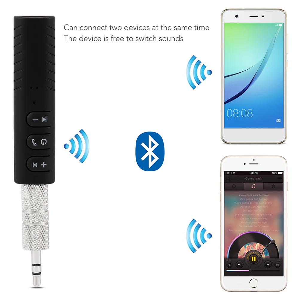 Автомобильный Bluetooth AUX 3 5 мм разъем приемник громкой связи Вызов адаптер