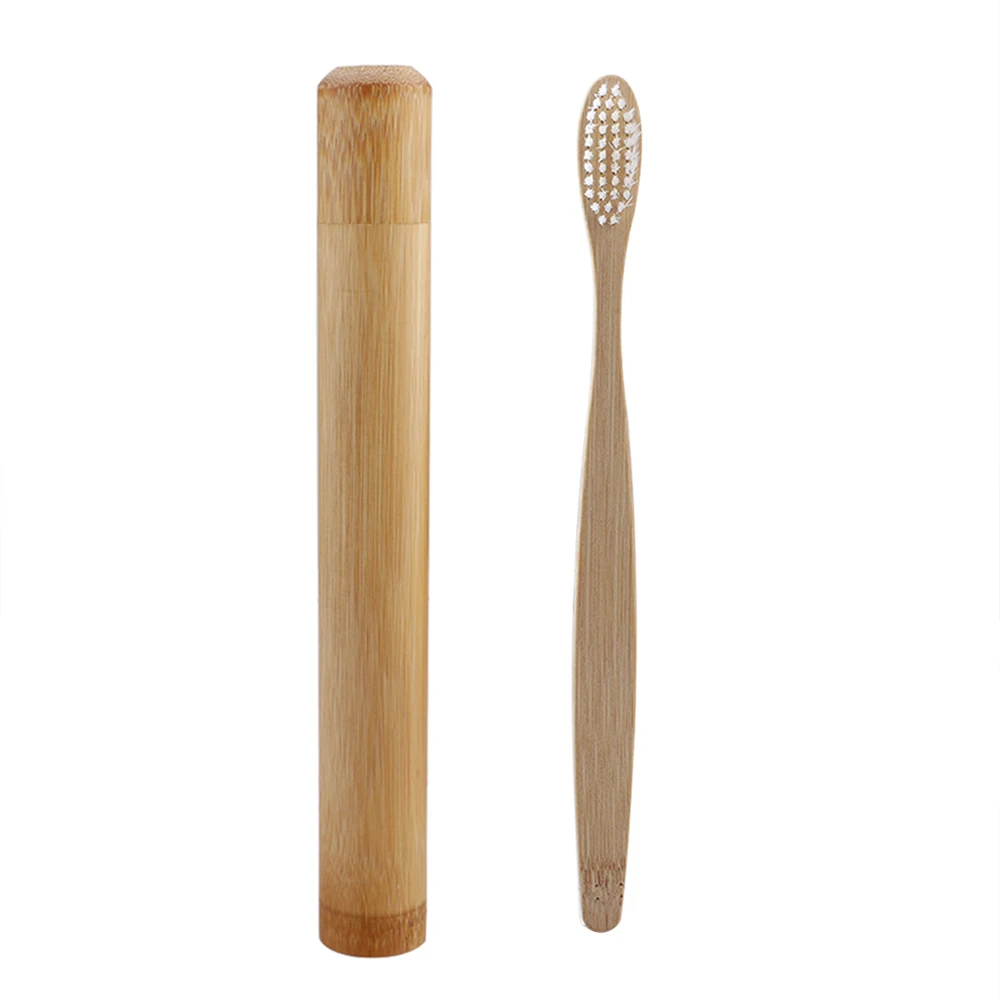 21cm adult Дорожный Чехол для зубных щеток, защитный держатель для зубных щеток, коробка для хранения туб из натурального бамбука, чехол для путешествий, мягкая щетка для зубных щеток - Цвет: 21cm adult