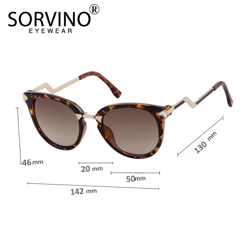 SORVINO винтажные женские роскошные зеркальные солнцезащитные очки кошачий глаз