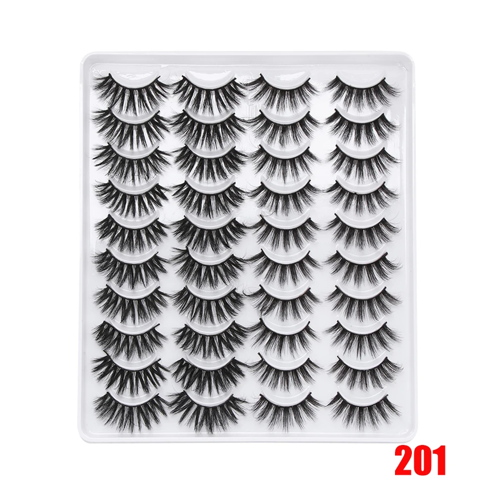 20 пар 3D натуральные накладные ресницы крест накрест густые пушистые Зеленые