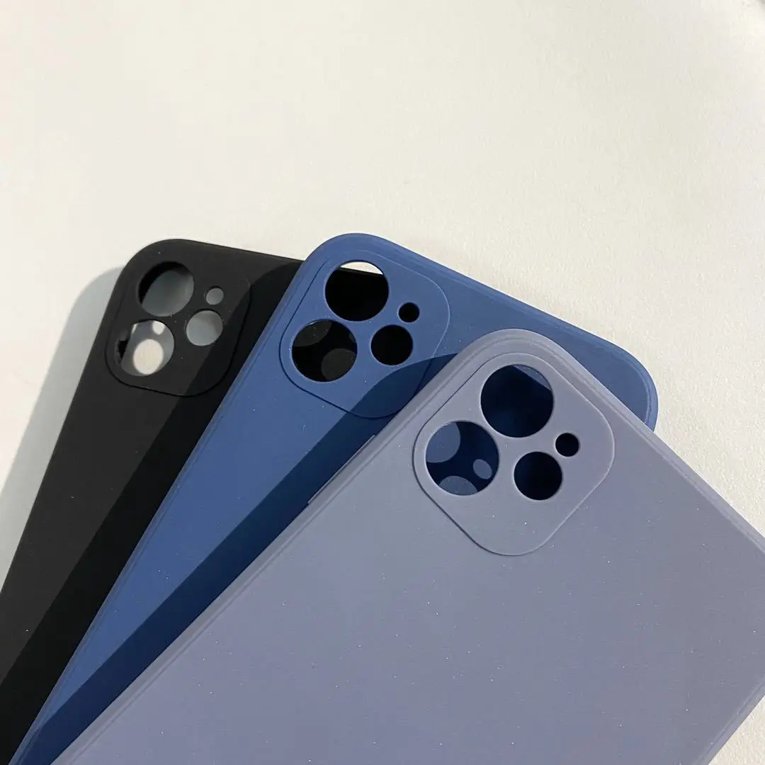 

Straight side for Apple 11 12promax mini xs xr 678plus mobile phone case square all-inclusive liquid silicone anti-fall