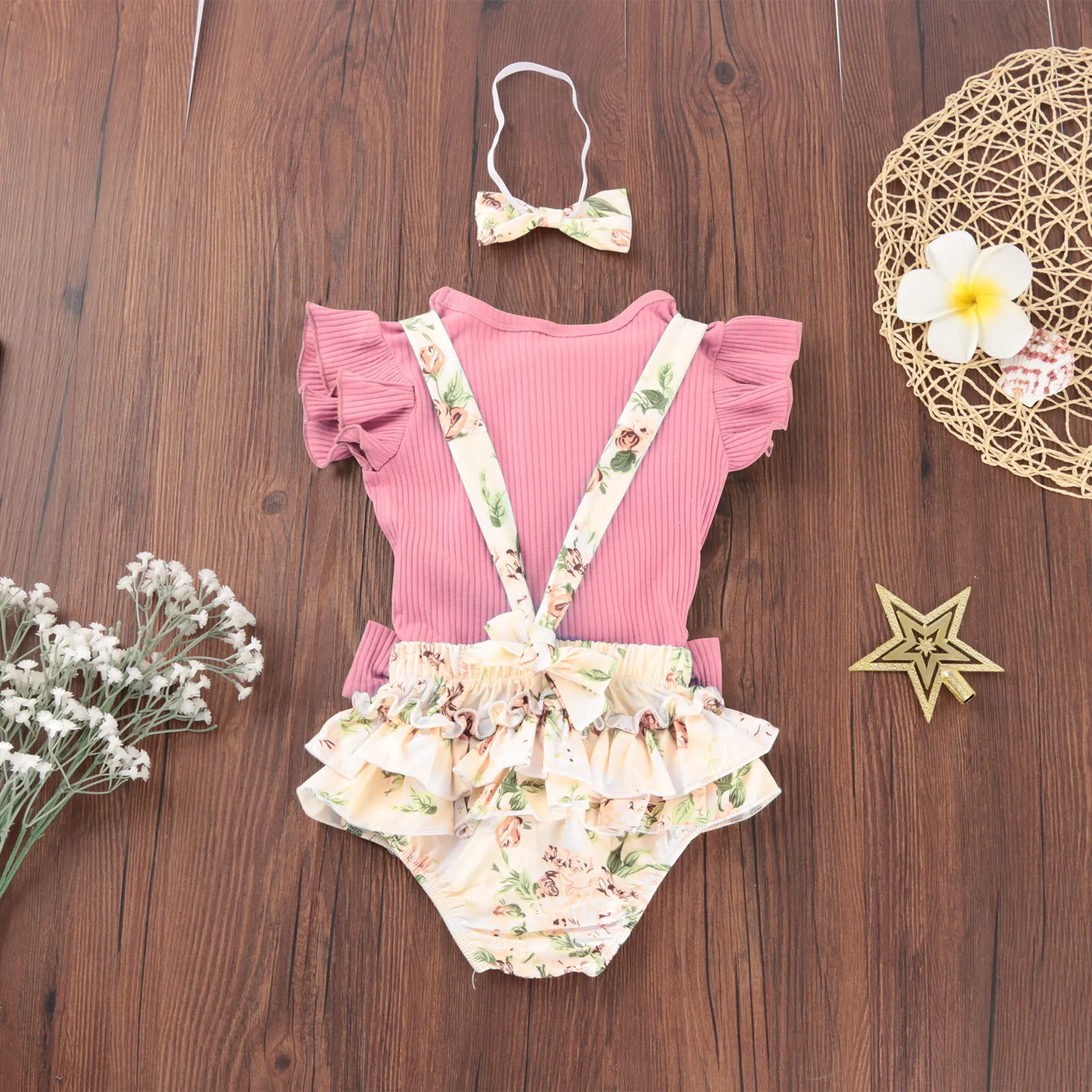 Одежда для маленьких девочек комплект из 3 предметов летний топ с коротким