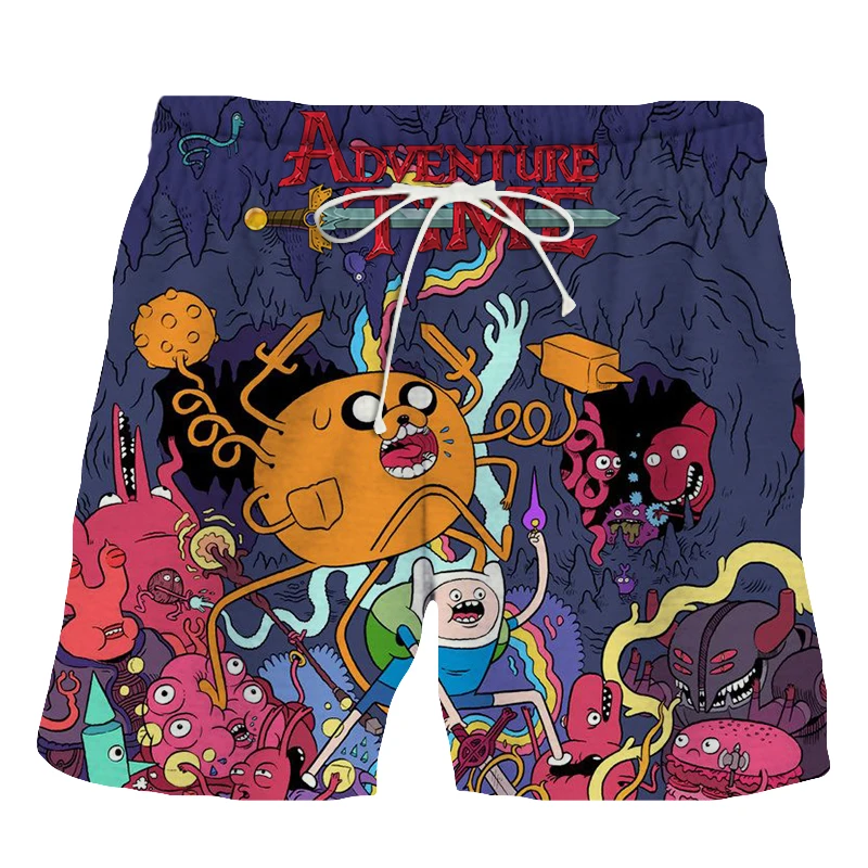 

Unique Adventure Time Finn Jake The Dog Face Swimwear Swim 3D Shorts Trunks Beach Board Shorts Mens Sports Cool Swimming Pants