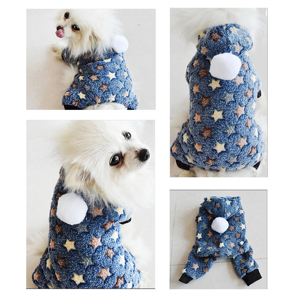 100% хлопок Принт собака теплая одежда комбинезон для щенка Толстовка пальто