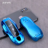 soft tpu car smart key case cover shell for porsche boxster cayman 911 panamera cayenne macan holder keychain auto accessories
