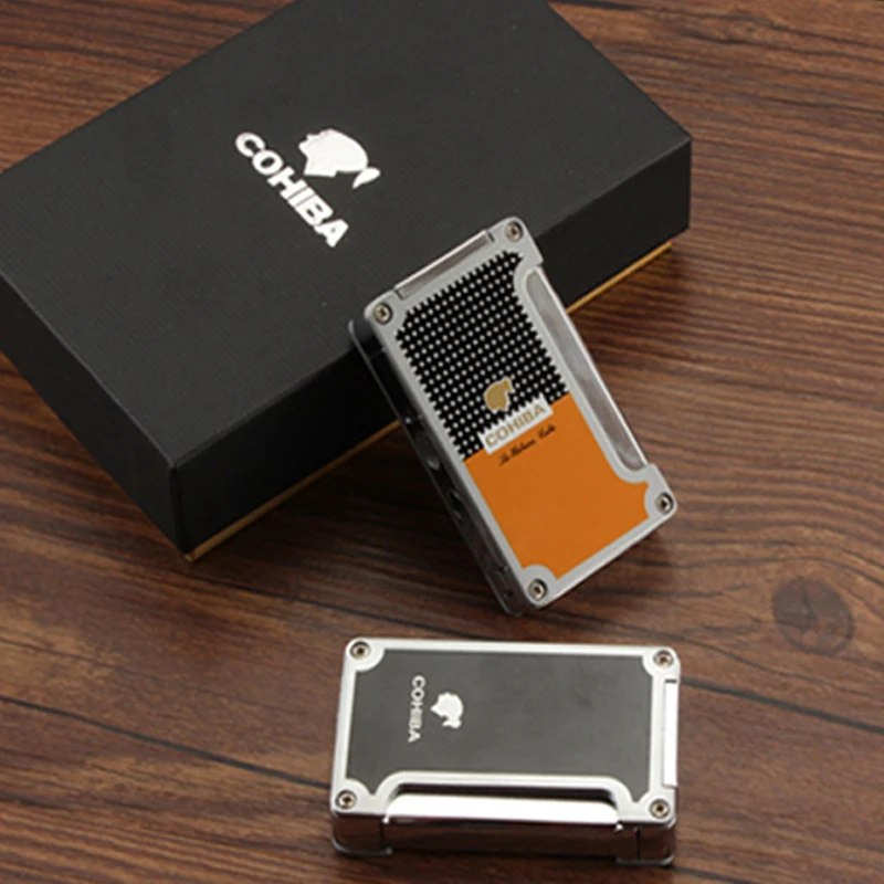 COHIBA зажигалка, сигарета, аксессуары для автомобиля, газовые зажигалки с сигарой, подарочная коробка