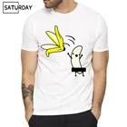 Мужская футболка с принтом в виде банана, белая, летняя, смешная, повседневная, футболка Hipster