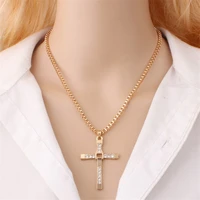 lucky cross pendants necklaces shiny fashion jewelry gifts for women men girls boy female