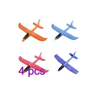 4pcs foam airplane throwing glider air plane inertia aircraft hand launch model flying toy party for kids girls boys18 inch