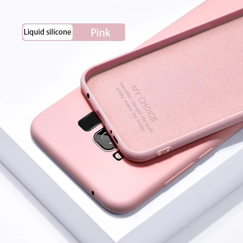 Чехол-бампер из жидкого силикона мягкий чехол для samsung Galaxy S8 S8PLUS S9 S9PLUS S10 5G S10E с