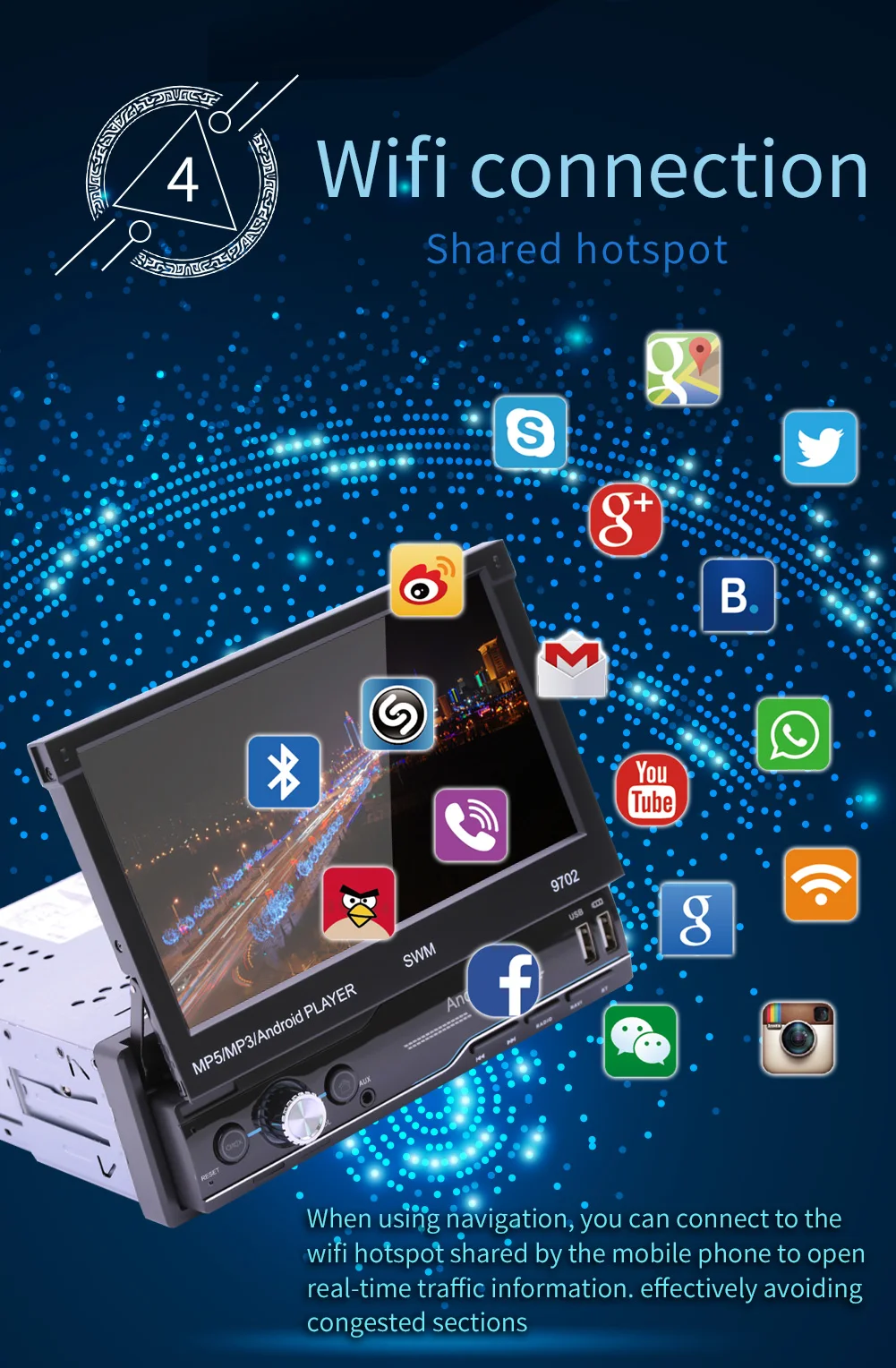 1 Din Android 8 GPS навигация автомобильный мультимедийный плеер Wifi Авторадио с