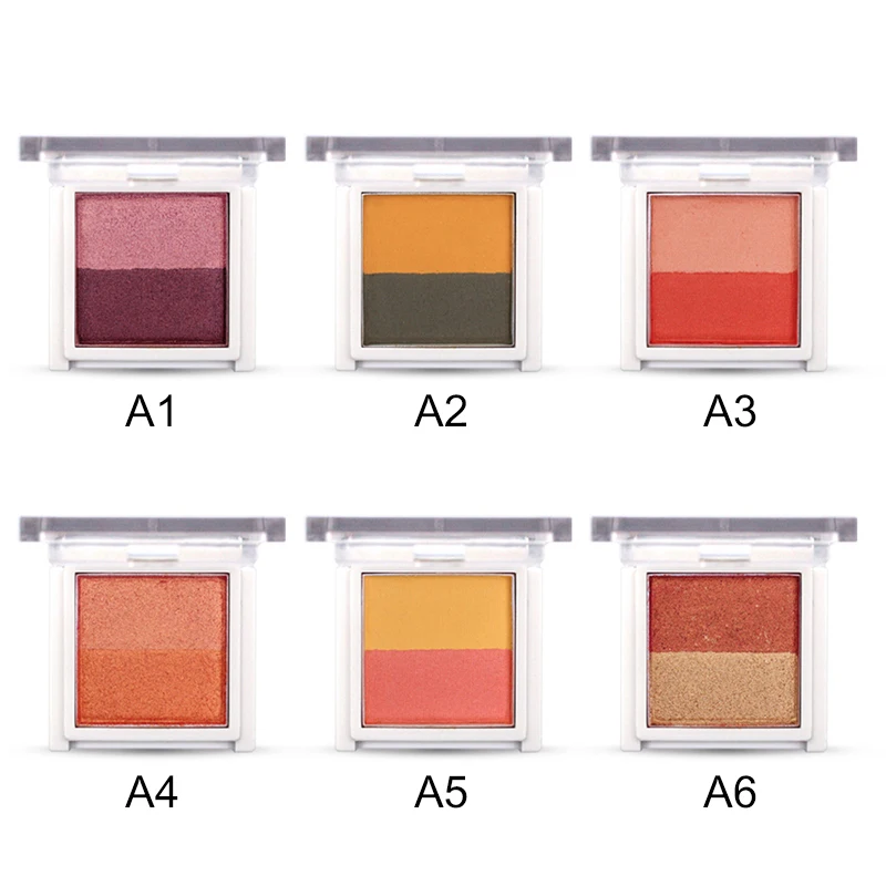 2 цвета универсальная палитра теней для век румяна пудра долговечные тени