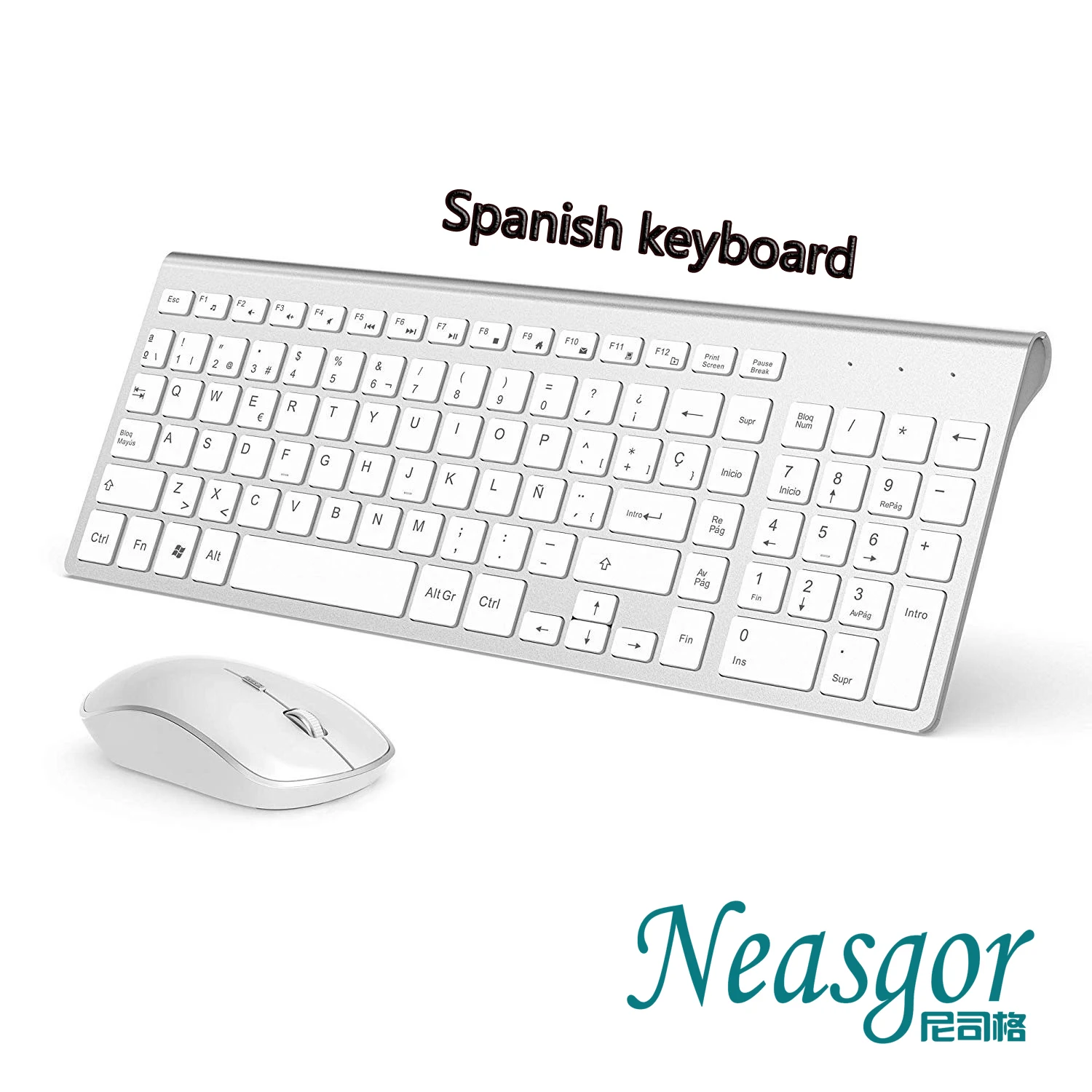 Neasgor 2019 новейшая беспроводная клавиатура и мышь с испанской раскладкой 2 4 ГГц