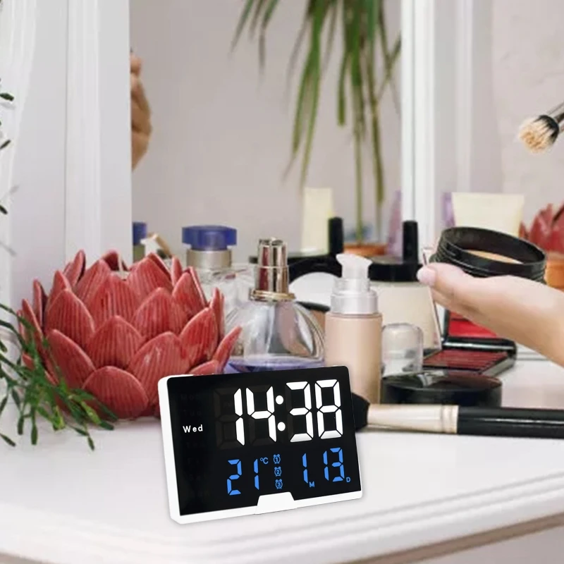 Электрический цифровой будильник светодиодные часы с беззвучным временем умный