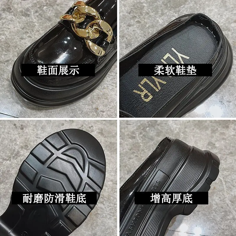 

Summer Women's Slippers Sandal Colored Mueller Shoes Women Thick Soles for Lazy People Wear Fashion Leather Instagram Pop Shoes