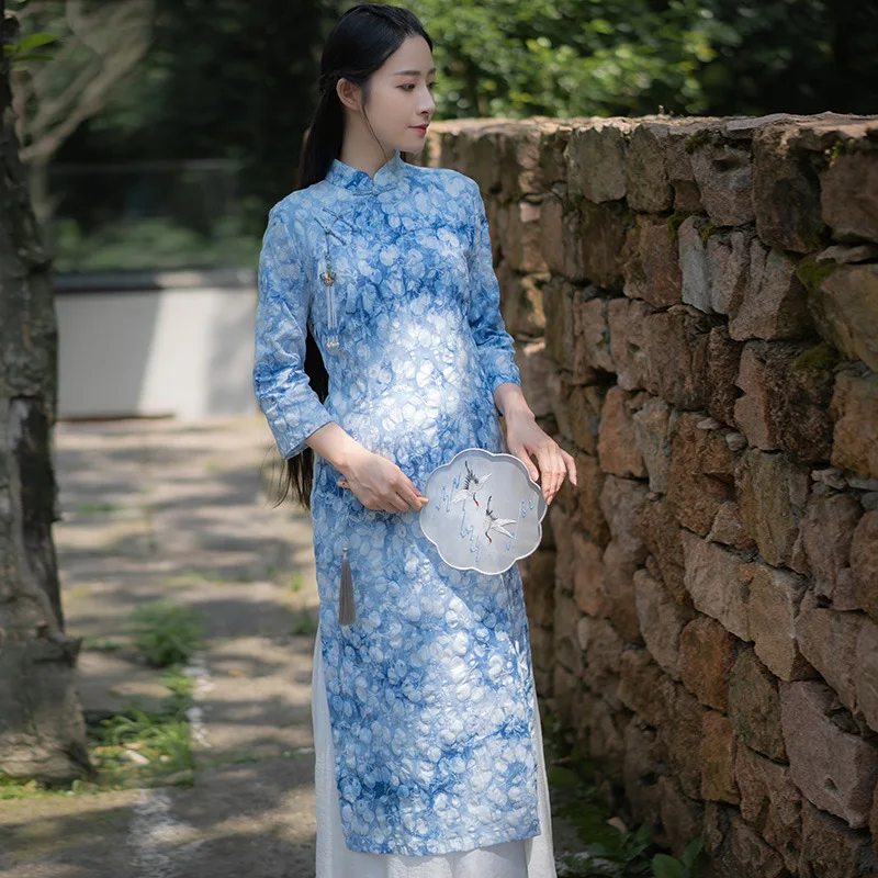 Современная традиционная китайская юбка Чонсам hanfu летняя в стиле ретро