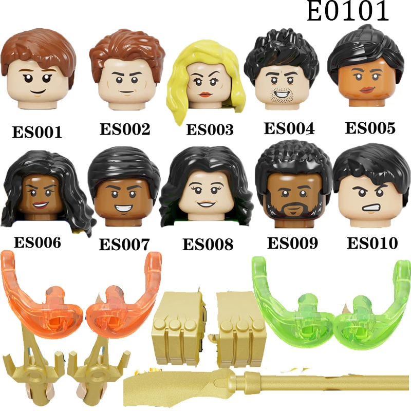 

E0101, 2021 г., новые строительные блоки, кирпичи, серия сериалов с тройным сериалом, персонажи, фигурки героев, обучающие игрушки для детей, подар...