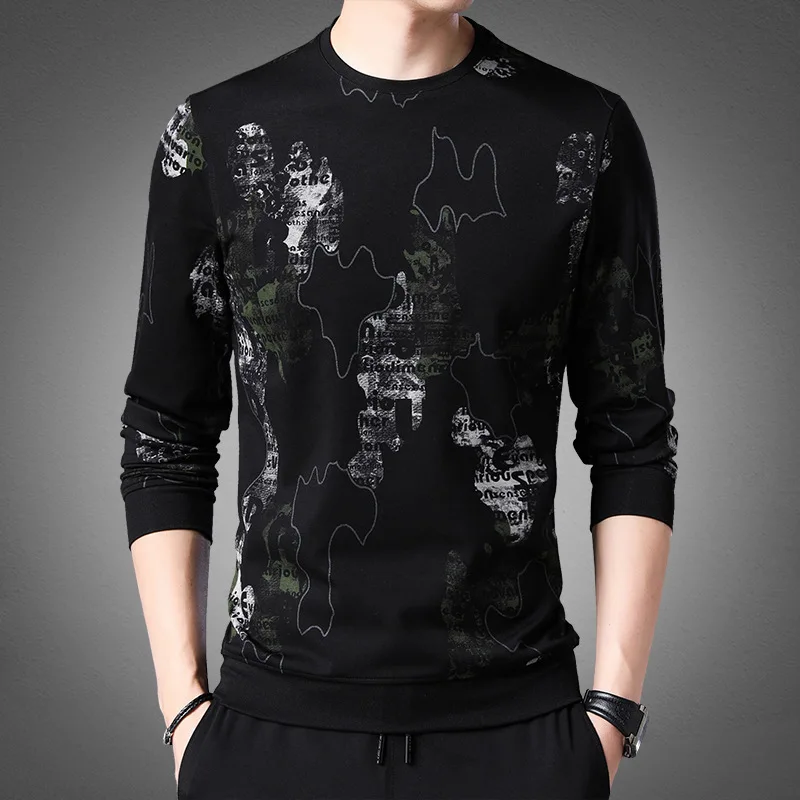 Осень 2019 мужская повседневная футболка с длинным рукавом Мужская | одежда