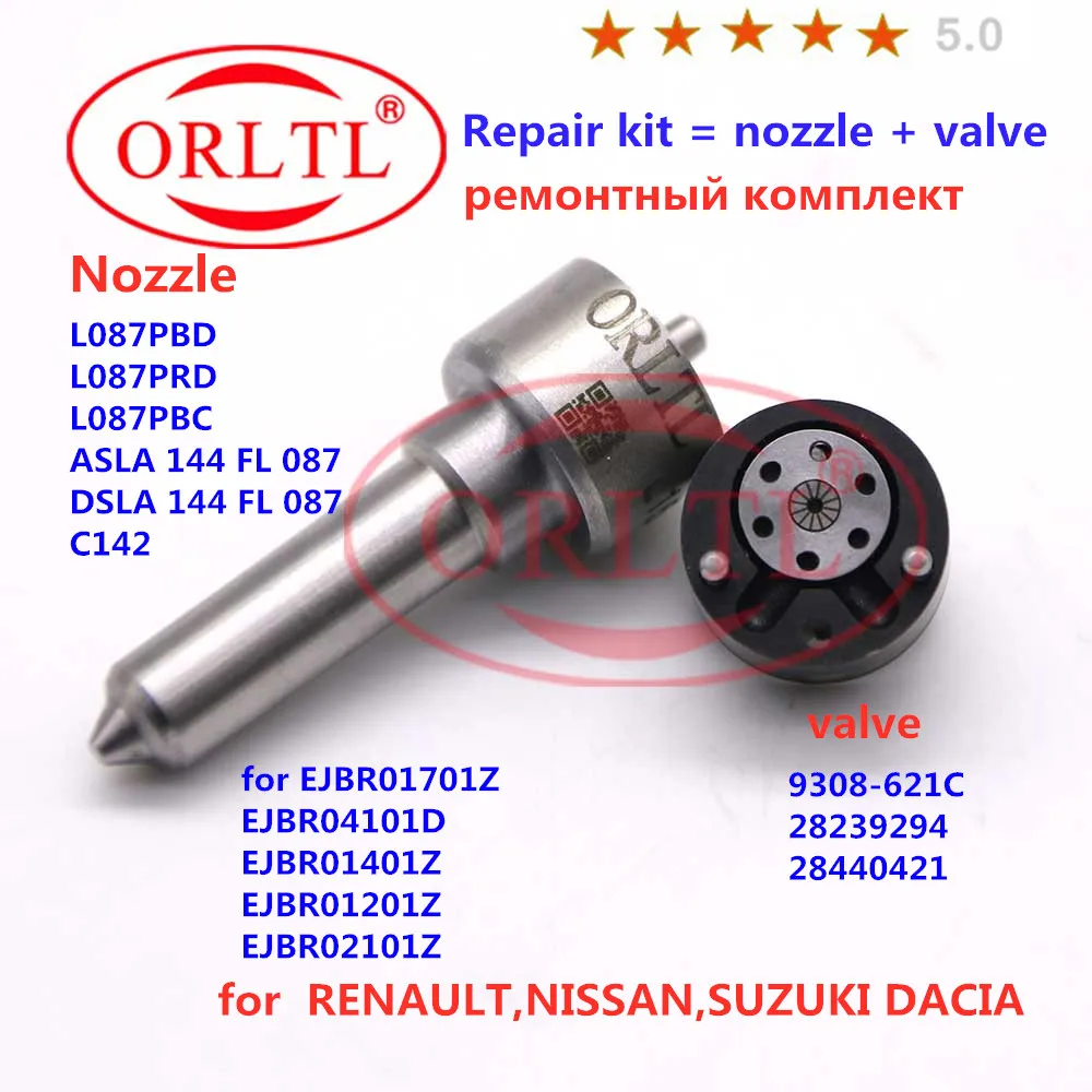 Сопло (L087PBD) клапан инжектора 9308-621C Ремонтный комплект (7135-644) для EJBR01701Z EJBR04101D EJBR01401Z