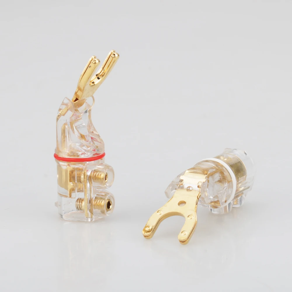 4Pcs SY1524 WBT Style Hifi Audio Y Spade Connector Plug Terminal Plug For Loudspeaker Cable