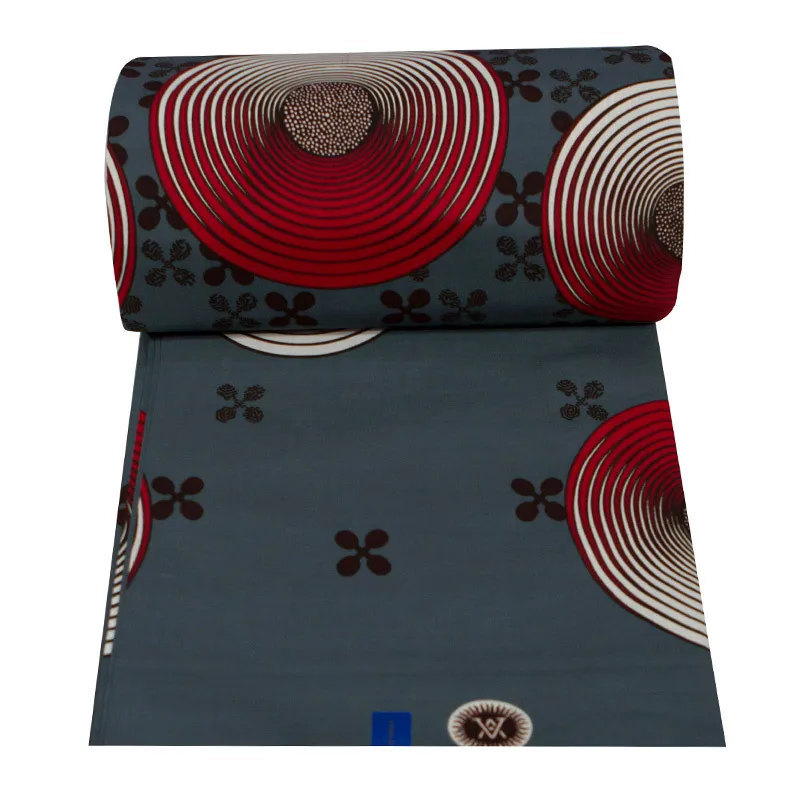 100% хлопок 2019 Новые поступления африканская мода красный и серый Принт ткань